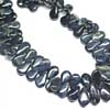 Natural Black Cats Eye Smooth Polished Pear Drops Beads Length 20 Inches and Size 15-18mm approx. 